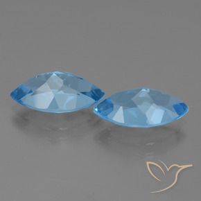 Topaz Gemstones in 14.1 x 8.2 mm Size for Sale, Topaz Stones in Swiss Blue Color