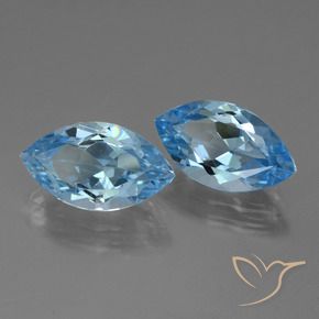 8.11 ctw Blue Topaz Stones, Natural Topaz in Marquise Facet Shape for Sale