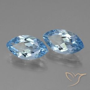 7.94 ctw Blue Topaz Stones, Natural Topaz in Marquise Facet Shape for Sale