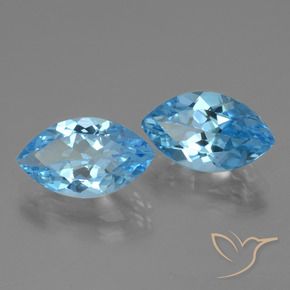 8.11 ctw Blue Topaz Stones, Natural Topaz in Marquise Facet Shape for Sale