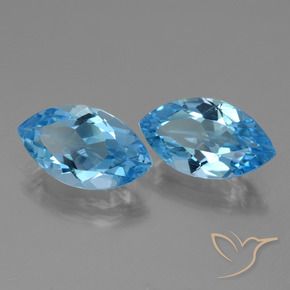 8.22 ctw Blue Topaz Stones, Natural Topaz in Marquise Facet Shape for Sale