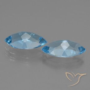 Topaz Gemstones in 14.2 x 8.2 mm Size for Sale, Topaz Stones in Swiss Blue Color