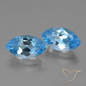 8.28 ctw Blue Topaz Stones, Natural Topaz in Marquise Facet Shape for Sale