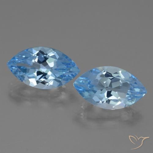 8.14 ct Swiss Blue Topaz, 14 x 8.1 mm Marquise Cut From Brazil, Photo A