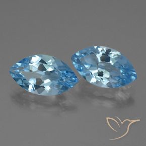 7.63 ctw Blue Topaz Stones, Natural Topaz in Marquise Facet Shape for Sale