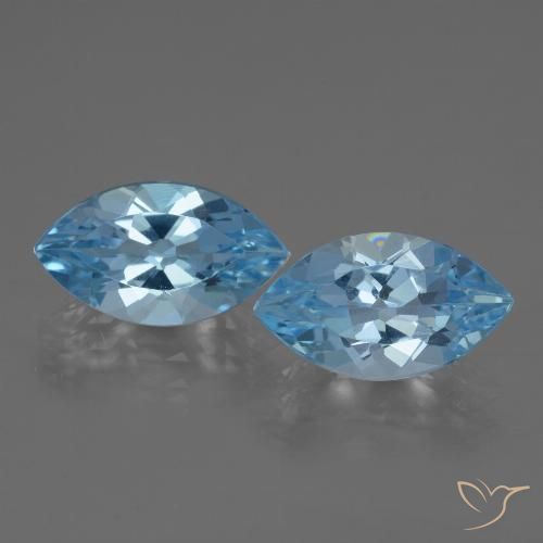 7.54 ct Sky Blue Topaz, 13.9 x 7.9 mm Marquise Cut From Brazil, Photo A