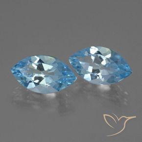 7.54 ctw Blue Topaz Stones, Natural Topaz in Marquise Facet Shape for Sale