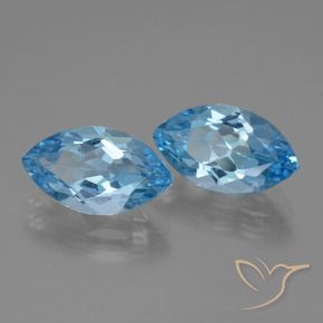 8.25 ctw Blue Topaz Stones, Natural Topaz in Marquise Facet Shape for Sale
