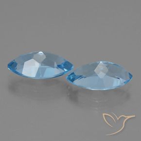 Topaz Gemstones in 13.9 x 8 mm Size for Sale, Topaz Stones in Swiss Blue Color