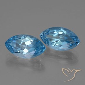 9.50 ctw Blue Topaz Stones, Natural Topaz in Marquise Facet Shape for Sale