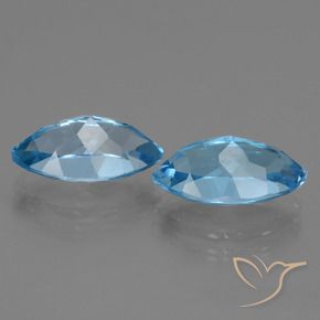 Topaz Gemstones in 14.3 x 8.1 mm Size for Sale, Topaz Stones in Sky Blue Color