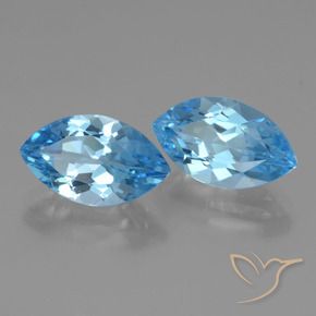 8.58 ctw Blue Topaz Stones, Natural Topaz in Marquise Facet Shape for Sale