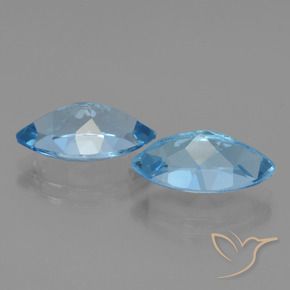 Topaz Gemstones in 13.9 x 8.2 mm Size for Sale, Topaz Stones in Swiss Blue Color