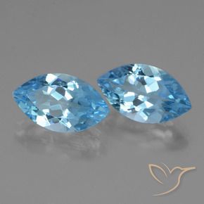 8.02 ctw Blue Topaz Stones, Natural Topaz in Marquise Facet Shape for Sale