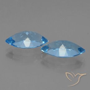 Topaz Gemstones in 14.2 x 8.1 mm Size for Sale, Topaz Stones in Swiss Blue Color