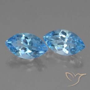 8.23 ctw Blue Topaz Stones, Natural Topaz in Marquise Facet Shape for Sale