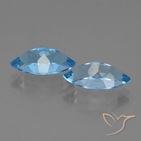 Topaz Gemstones in 13.8 x 8.1 mm Size for Sale, Topaz Stones in Swiss Blue Color