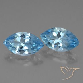 8.04 ctw Blue Topaz Stones, Natural Topaz in Marquise Facet Shape for Sale