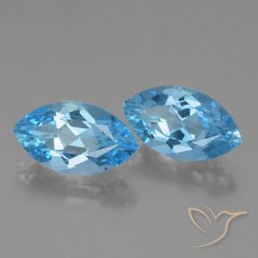 8.36 ctw Blue Topaz Stones, Natural Topaz in Marquise Facet Shape for Sale