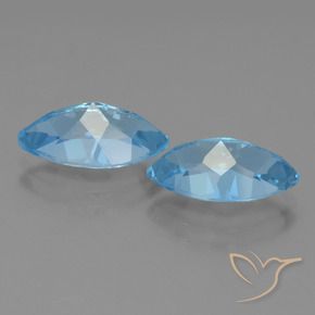 Topaz Gemstones in 14.1 x 8.1 mm Size for Sale, Topaz Stones in Swiss Blue Color