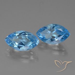 8.43 ctw Blue Topaz Stones, Natural Topaz in Marquise Facet Shape for Sale