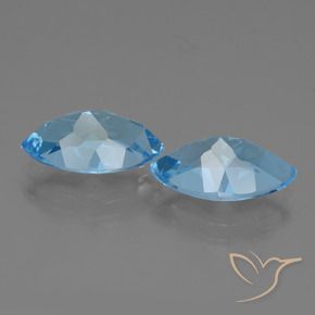 Topaz Gemstones in 13.9 x 8.2 mm Size for Sale, Topaz Stones in Swiss Blue Color