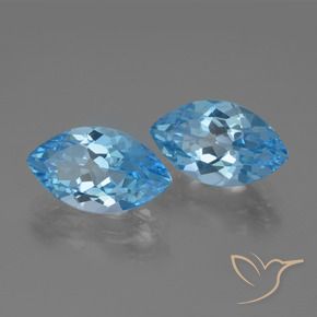 8.63 ctw Blue Topaz Stones, Natural Topaz in Marquise Facet Shape for Sale