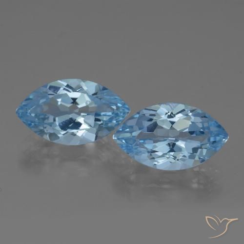 8.21 ct Loose Sky Blue Topaz, 14 x 8.1 mm Marquise Cut From Brazil, Photo A