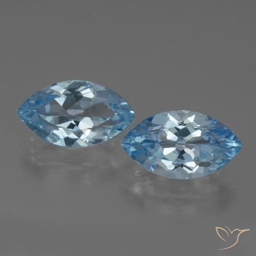 8.03 ct Loose Sky Blue Topaz, 13.9 x 8 mm Marquise Cut From Brazil, Photo A