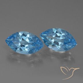 8.33 ctw Blue Topaz Stones, Natural Topaz in Marquise Facet Shape for Sale