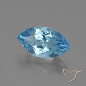 3.67 ct Blue Topaz Stone, Natural Topaz in Marquise Facet Shape for Sale