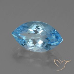 4.29 ct Blue Topaz Stone, Natural Topaz in Marquise Facet Shape for Sale