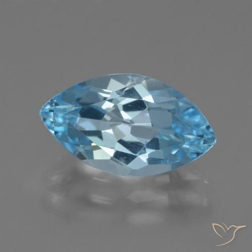 14 x 8mm marquise schliff blauer Topas aus Brasilien, Gewicht 4,29 ct, 1 Stück Topas - Farbe: Azurblau, natürlicher Edelstein in VVS Reinheit, Mohs-Härte von 8 Geeignet für den täglichen Gebrauch im Schmuck, Freitag Edelstein, Photo A