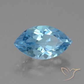 3.70 ct Blue Topaz Stone, Natural Topaz in Marquise Facet Shape for Sale
