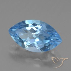4.16 ct Blue Topaz Stone, Natural Topaz in Marquise Facet Shape for Sale