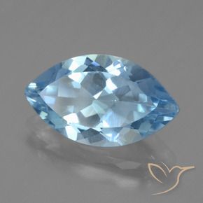 3.82 ct Blue Topaz Stone, Natural Topaz in Marquise Facet Shape for Sale