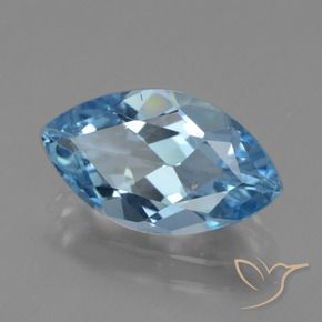 3.64 ct Blue Topaz Stone, Natural Topaz in Marquise Facet Shape for Sale
