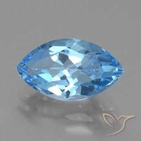 4.27 ct Blue Topaz Stone, Natural Topaz in Marquise Facet Shape for Sale