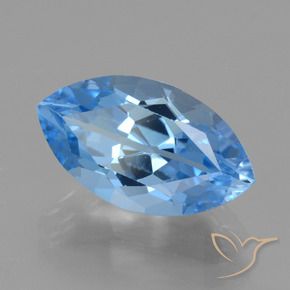 4.71 ct Blue Topaz Stone, Natural Topaz in Marquise Facet Shape for Sale