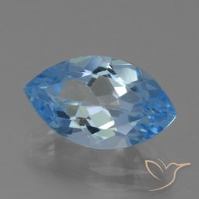 4.40 ct Blue Topaz Stone, Natural Topaz in Marquise Facet Shape for Sale