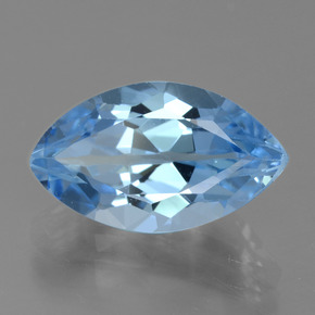 5.33 ct Blue Topaz Stone, Natural Topaz in Marquise Facet Shape for Sale