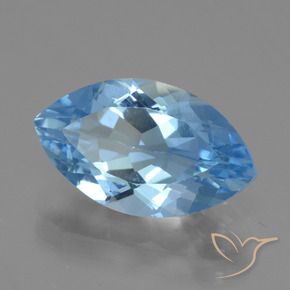 4.48 ct Blue Topaz Stone, Natural Topaz in Marquise Facet Shape for Sale