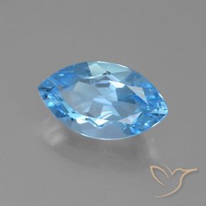 4.12 ct Blue Topaz Stone, Natural Topaz in Marquise Facet Shape for Sale