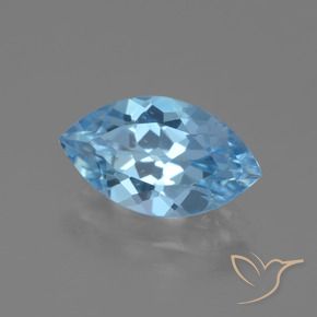 4.18 ct Blue Topaz Stone, Natural Topaz in Marquise Facet Shape for Sale