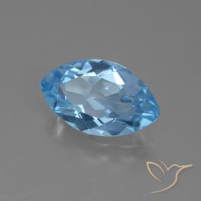 3.57 ct Blue Topaz Stone, Natural Topaz in Marquise Facet Shape for Sale