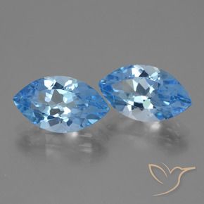8.12 ctw Blue Topaz Stones, Natural Topaz in Marquise Facet Shape for Sale