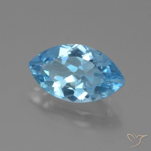 4.12 ct Blue Topaz Stone, Natural Topaz in Marquise Facet Shape for Sale