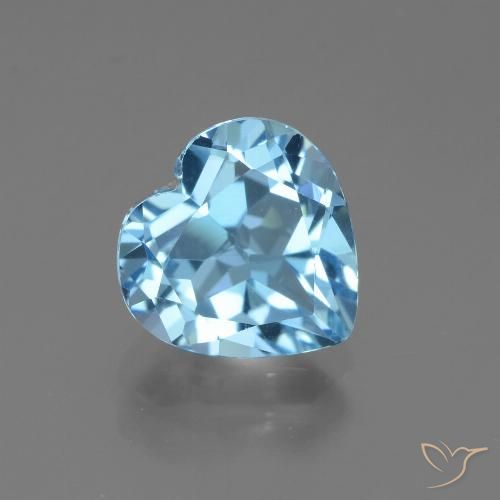 Topaze Bleu heart facet 8,9 x 8,9mm du Brésil, poids de 3,1 ct, pierre gemme naturelle Irradié de pureté vvs, 1 pièce de topaze, couleur : Bleu maya profond, dureté de Mohs de 8 convient aux bijoux de tous les jours, pierre de sagesse, Symbolise la bonne santé, Photo A