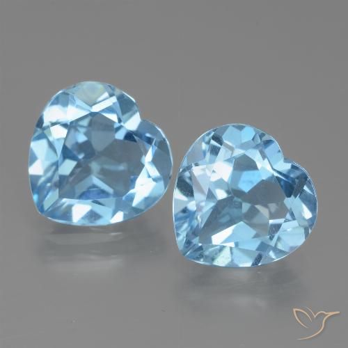 5.66ctw Natural Sky Blue Topaz, Heart, VVS