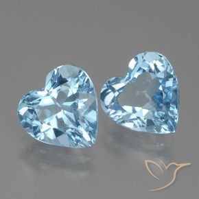 5.78 ctw Blue Topaz Stones, Natural Topaz in Heart Facet Shape for Sale